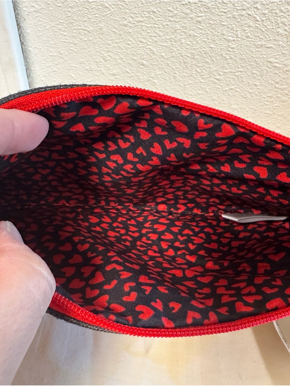 Brighton Red and Black Heart Print Cosmetic Pouch